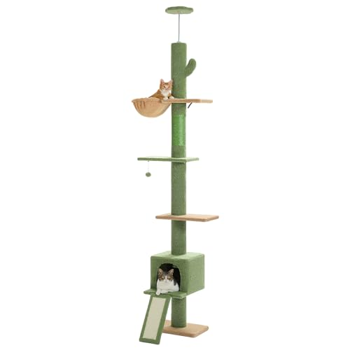 PEQULTI PEQULTI Floor to Ceiling Cat Tree, Adjustable 83-108in 5-Level — Build quality and design details up close