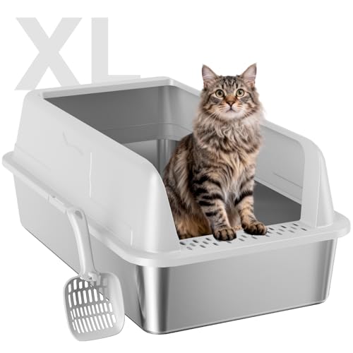 OneBug OneBug Stainless Steel XL Cat Litter Box, High Sides, Non Stick — Design and materials in detail