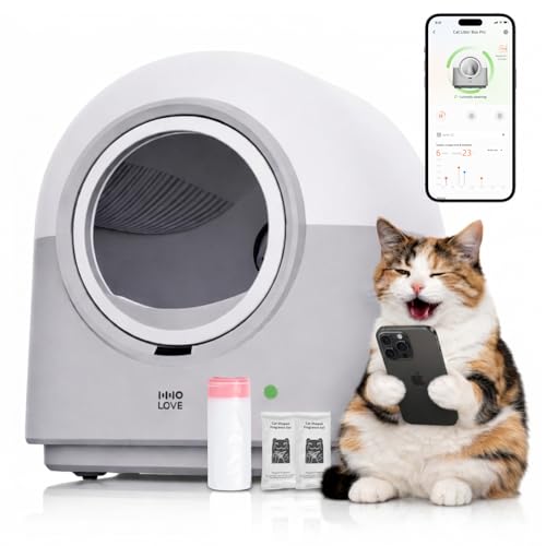 HHOLOVE Self Cleaning Litter Box Automatic with Safety Sensors, Odor Control, Real-Time Health & Weight Monitor, Ultra-Quiet, 60L Large Capacity for Multiple Cats, 2026 Version