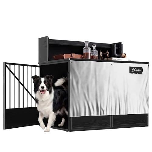 IRONCK IRONCK 43.3" Dog Crate Furniture with Sunshade and Storage — Our recommended pick for most buyers