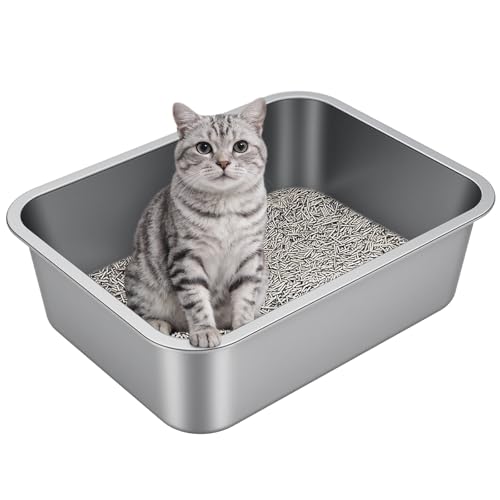 Idymere Idymere Stainless Steel High Sided Cat Litter Box — Build quality and design details up close