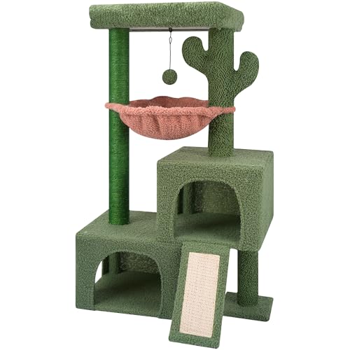 AIWIKIDE AIWIKIDE 37.4" Cactus Cat Tree Tower with Twin Cat Condos for — Our recommended pick for most buyers