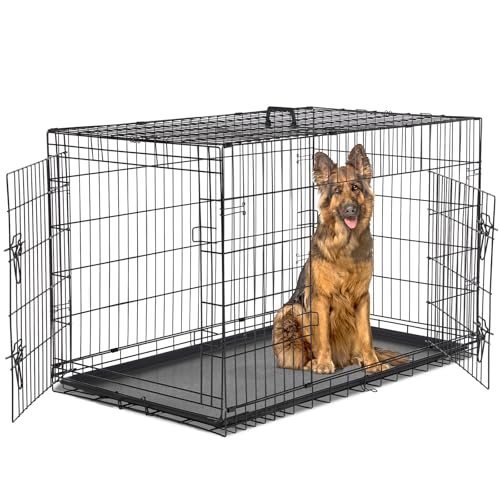 Aidoly Aidoly Extra Large Dog Crate 48 Inch Double Door Pet Cage Kenne — Design and materials in detail