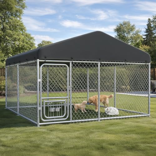 COMHOMA COMHOMA 10×10FT Outdoor Dog Kennel with Adjustable Bowls Feede — Build quality and design details up close