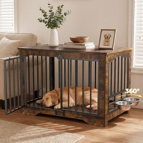 Furlodge 38 Inch Dog Crate Furniture End Table Modern Farmhouse