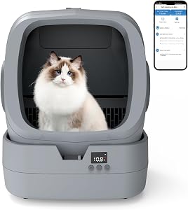 UPFAS Automatic Cat Litter Box Self Cleaning - APP Control - Weight Monitoring - Ultra-Qui