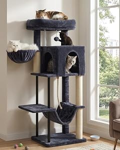 Gitelsnour Cat Tree, Cat Tower for Indoor Cats, 43.3 inch Cat Tree Tower with Sturdy Steel