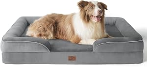 Bedsure L Plus Orthopedic Dog Bed for Large Dogs - Washable Dog Cat Bed Waterproof, L Plus