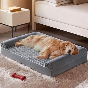 BFPETHOME Orthopedic Washable Dog Beds Large Sized Senior Dog for Comfy Sleeping with Remo