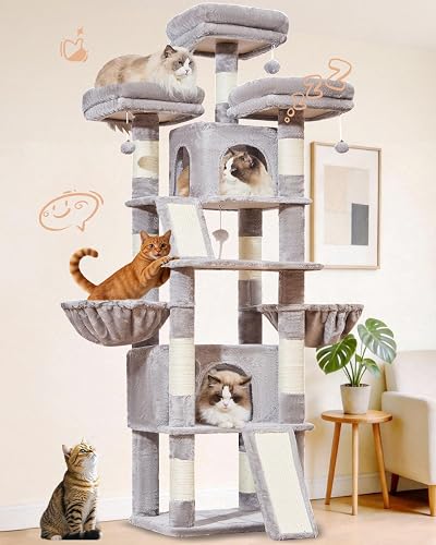 Taoqimiao 76.8 Inches Cat Tree for Large Cats, Multi-Level Tall Cat Tr — Real-world performance testing in action
