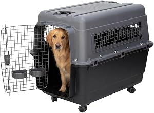 SportPet Airline Compliant X-LARGE 35.5" Travel Dog Kennel-Durable Plastic Airline Pe