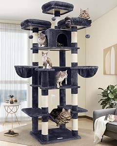 Globlazer Big Cat Tower for Indoor Cats, 80inch Cat Tower for Multiple Adult Cats XXL Cat 