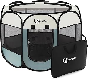 Siedihit Dog Cat Playpen, Puppy Pet Playpen Indoor for Small Dog Crate Tent Cage Outdoor, 