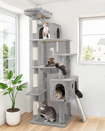 Globlazer Heavy Duty Cat Tree, 70 inch Sturdy Cat Tree for Indoor Cats — Real-world performance testing in action