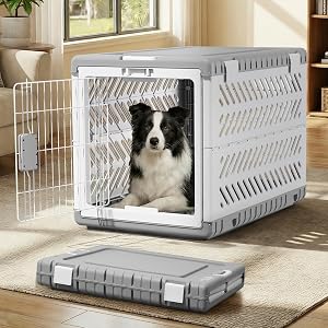 Collapsible Dog Crate for Large/Medium Dogs - 36" L Foldable Dog Cage No-Tool Assembl