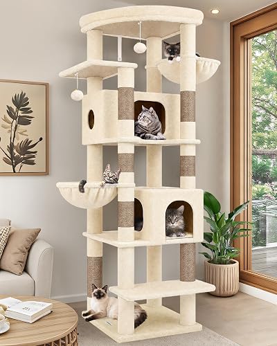 Globlazer Heavy Duty Cat Tree, 74in Sturdy Cat Tower for Large Cats Ad — Durability testing under extreme conditions