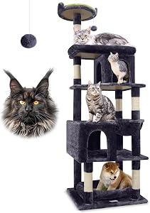Globlazer Heavy Duty Cat Trees for Large Cats, Sturdy 72in Maine Coon Cat Tree for Large C