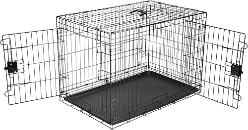 Amazon Basics Portable, Easy to Assemble, Foldable Metal Wire Dog Crat — Our recommended configuration for best results