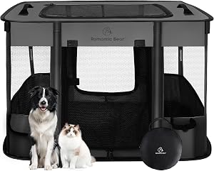 Dog Playpen,Pet Playpen,Foldable Puppy Cat Playpen,Portable Exercise Kennel Tent Crate,Wat