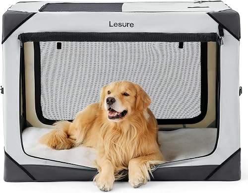 Lesure Collapsible Dog Crate - Portable Travel Kennel for Extra Large — Our recommended configuration for best results